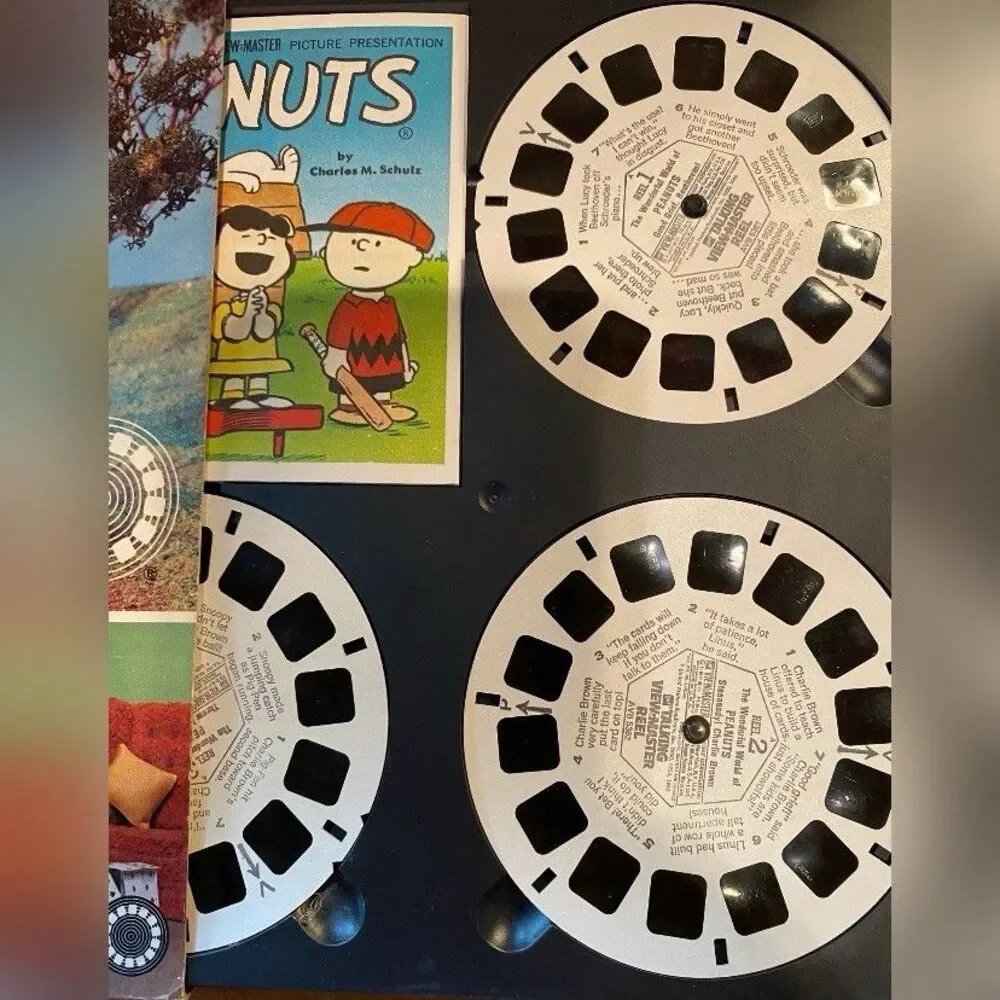 Vintage Gaf Talking View Master 3 Reels Peanuts
